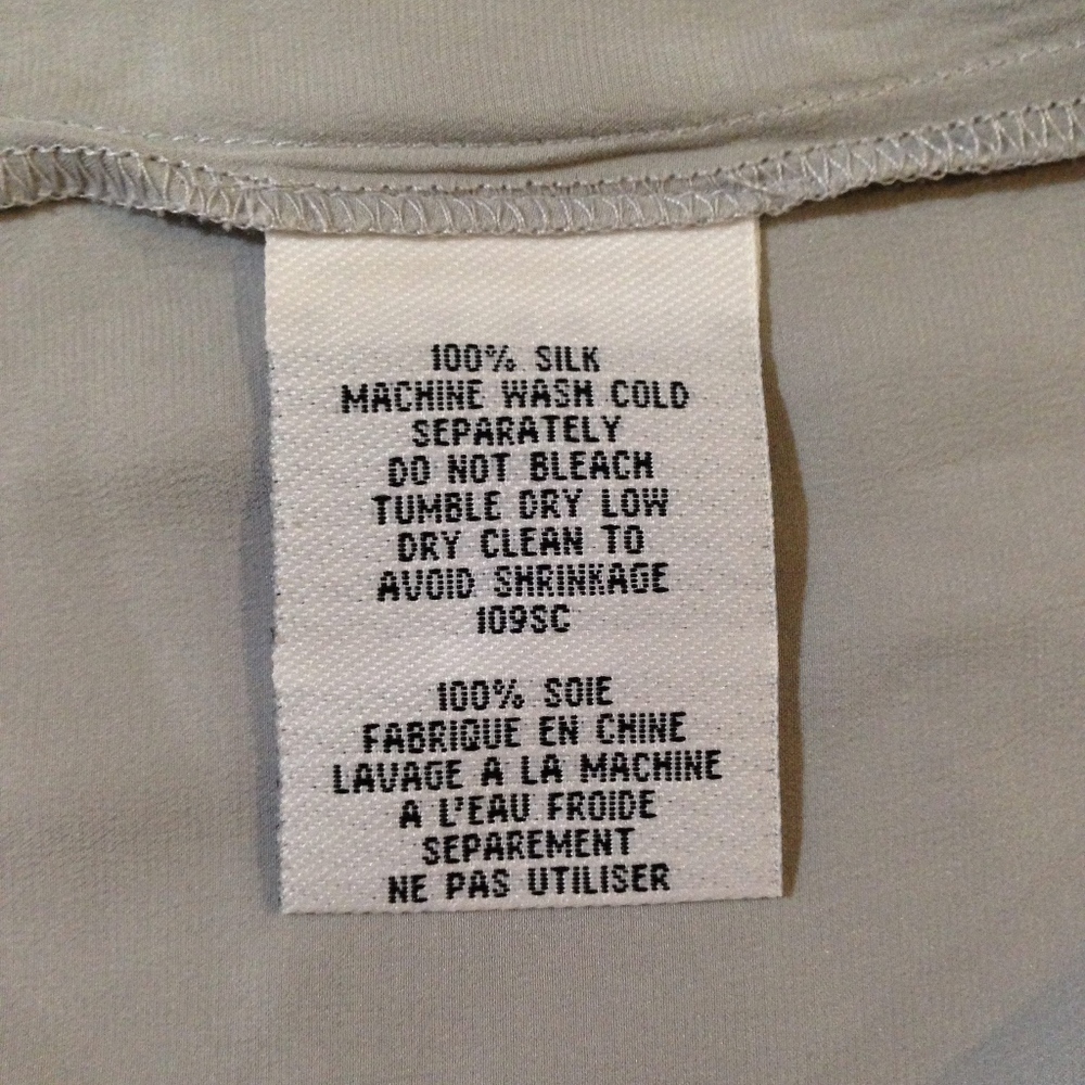 Eileen Fisher Gray Silk Tank Size L Petite - Picture 7 of 8